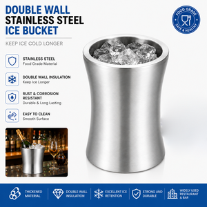 Double wall stainless steel ice bucket stainless steel ice bucket insulated ice bucket commercial ice bucket <b>bar</b> ice bucket - Product Image 1