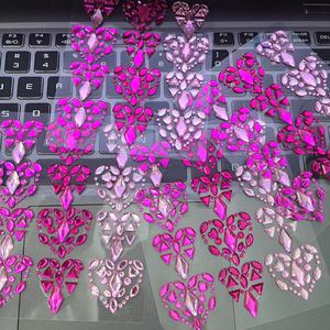 Autocollant de tatouage temporaire ZHONGLI style contracté, yeux cœur colorés, bijoux de visage pour <span class=keywords><strong>festival</strong></span> de musique, <span class=keywords><strong>maquillage</strong></span> en <span class=keywords><strong>strass</strong></span> et pierres - Product Image 5