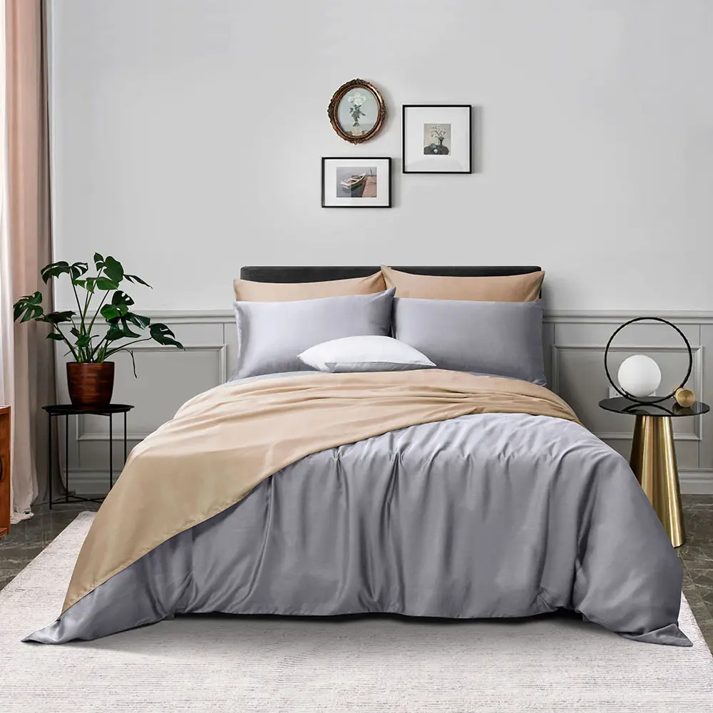 Lyocell Solid Color 100% Tencel Bedding Set Your Custom Design Eucalyptus Fiber Bed Sheets Queen Size