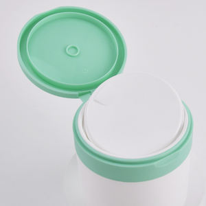 Pot cosmétique <span class=keywords><strong>vide</strong></span> en plastique PP blanc de 100g 150g pour gommage corporel, masque facial, soin de la peau, crème pour les yeux avec couvercle à clapet et cuillère - Product Image 4