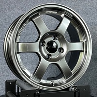 Jantes en alliage TE37 Style 4 trous 15x7 pouces 4*100 PCD, légères pour voitures de tourisme, couleurs Bronze Blanc et Hyper Noir