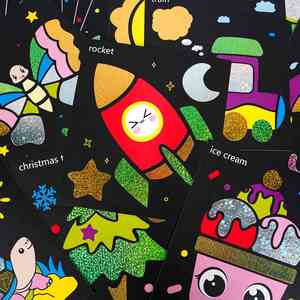 Juguetes Creativos de Viaje, Regalo de Cumpleaños para Niñas y Niños, Suministros de Arte y Manualidades, Pegatinas Coloridas Sin Desorden, Kit de Arte con Láminas para Niños - Product Image 6