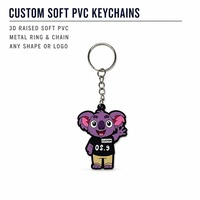 Pabrik OEM Gantungan Kunci Karet PVC 2D Custom Grosir Desain Karakter Hewan Kartun Maskot Produsen Gantungan Kunci PVC Lembut dalam Jumlah Besar