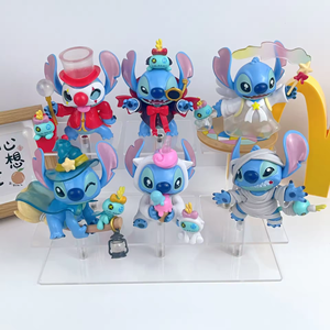 QIXI carino pigiama <span class=keywords><strong>Stitch</strong></span> <span class=keywords><strong>Lilo</strong></span> & <span class=keywords><strong>Stitch</strong></span> 2.0 Blind Box in PVC bambola in resina per bambini borsa ciondolo regalo con tema animali divertenti - Product Image 3