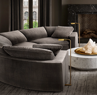 Sofá Semicircular Circular de Oficina Negro Gris Oscuro de Estilo Discreto y Costoso, Conjunto de Sofás Cómodos para Sala de Estar
