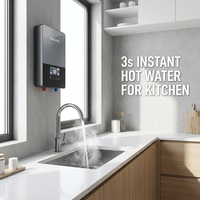 Chauffe-eau instantané au prix d'usine, chauffe-eau électrique instantané professionnel, norme CE avec affichage numérique LED