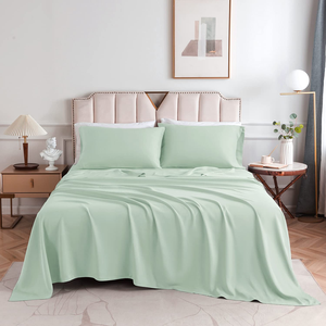 Làm Mát Nữ Hoàng Tấm Thiết Lập 100% Tre Mượt Mềm Mại Thoáng Khí Sâu Túi lên đến 17 Inch Được Trang Bị Cho Nhà Hoặc Khách Sạn Sử Dụng - Product Image 1