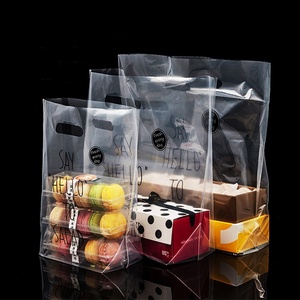 Transparent takeaway salad/bread/sandwich handle bag plastic food bag