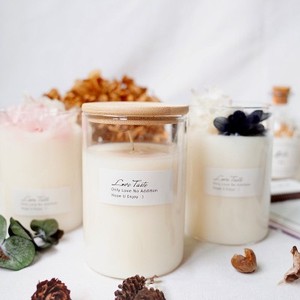 8oz Empty Pretty Glass Candle Jars Custom Luxury Candle Containers Wholesale Candle Vessels With Labels Lids