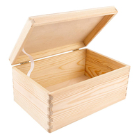 Boîte-cadeau de naissance pour bébé, grande boîte à souvenirs en bois de pin non fini poli personnalisé