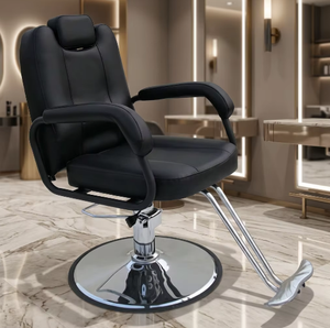 Head Pillow Hair Salon <b>Chair</b>, Stainless Steel Disc Chassis with Foot Pedal Hair Salon Hair Cutting Seat - Product Image 1
