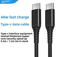 Chargeur rapide personnalisé 60W câble de données USB prix de gros d'usine 2.4A Charge rapide 1m/2M ligne de câble flexible de téléphone portable