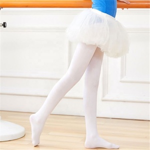 Collants de danse pour filles en gros d'usine, nylon 80D, couleurs bonbon, velours printanier, collants blancs pour enfants - Product Image 1