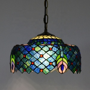 Lámpara Colgante LongHuiJing de Triple Luz, Estilo Mediterráneo Industrial, Vidrio Teñido, LED Blanco Cálido, Base de Hierro, 80cm, E27 - Product Image 4