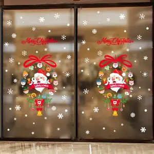 Frohe Schneeflocke PVC Weihnachts baum Wanda uf kleber Kunst Vinyl Aufkleber Weihnachten Fenster Aufkleber