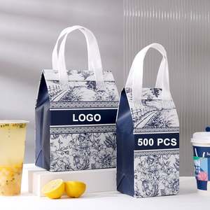 Sac isotherme jetable en non-tissé à motif lettres, grande capacité, écologique, pour emporter des aliments, sac thermique pour café, gâteau - Product Image 2