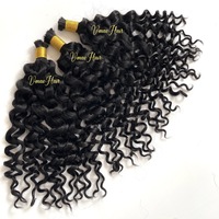 VMAE Cheveux humains vierges et ondulés bruts à cuticule alignée Tressage en vrac Cheveux humains en vrac à l'eau afro crépue sans trame pour le tressage