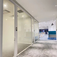 Cloison panoramique en verre simple, cadre en aluminium de 80 mm, séparateur d'intérieur pour bureau, école, hôpital