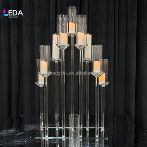 LEDA <b>Crystal</b> Candelabra Straight Glass Candle Holders for Wedding Home Decoration Durable High Quality - Product Image 4