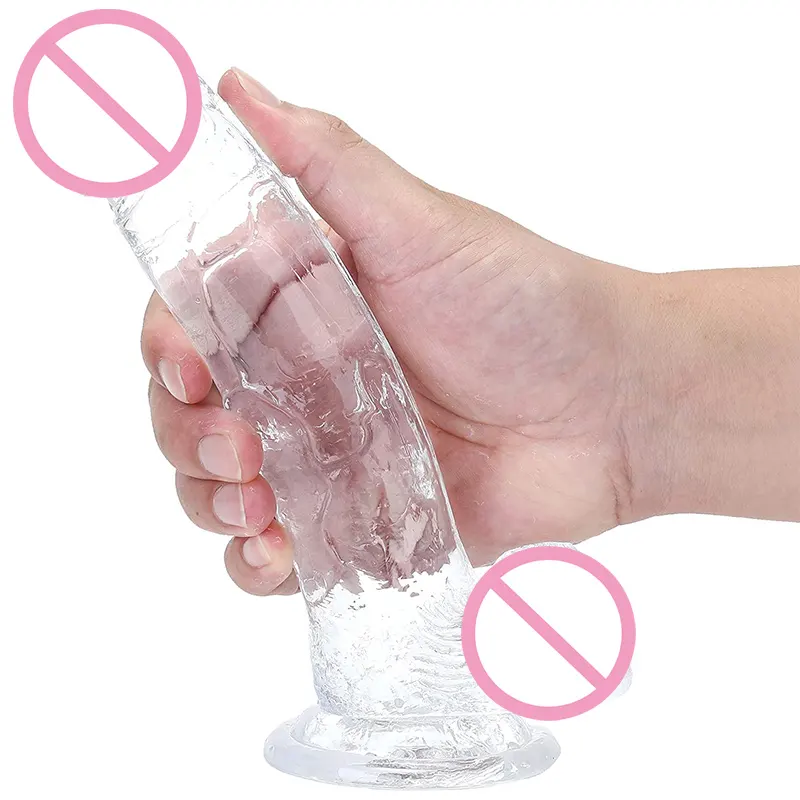 2023 vente chaude doux jouet sexuel cristal DILDO femme pénis artificiel verre clair énorme gode