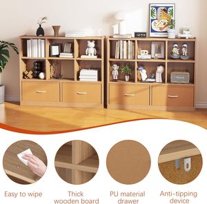Librería Moderna de 8 <span class=keywords><strong>Cubos</strong></span> con Estantes Abiertos. Mueble de Exhibición de Estilo Mid-Century con Cajones, Ideal para Libros y Juguetes en el Dormitorio o Sala de Estar - Product Image 4