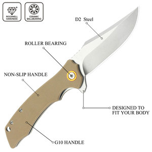 Outdoor Folding <strong>Knife</strong> D2 Steel Stonewashing <strong>Blade</strong> G10 Handle Folding <strong>Knife</strong> Survival Equipment OEM <strong>Manufacturers</strong> - Product Image 3
