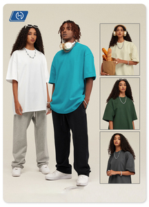 <span class=keywords><strong>T</strong></span>-shirt Minimaliste Uni en Coton Lourd 425G pour Adolescents – Coupe Ample, Décontracté, Anti-Transpiration et Infroissable - Product Image 3