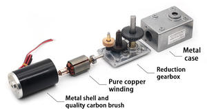 Aslong 5882-45 Moteur à engrenages cc 12 volts de haute qualité Mini boîte de vitesses électrique à vis sans fin ROHS Brosse Aimant permanent - Product Image 6