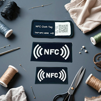 Etiquetas NFC RFID Personalizadas, Mini Parches Tejidos, Venta al Por Mayor, Lavables, Resistentes al Agua, Reutilizables, Termoadhesivos para Ropa de Marca