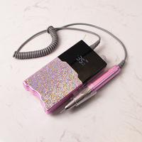 2025 nouveauté brillant cristal strass 85W Portable sans fil E fichier perceuse à ongles Machine Ultra-mince forme de coeur 35000 tr/min