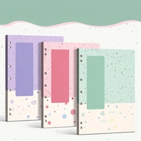 Carnet à feuilles mobiles A4 rose pêche à reliure collée à froid, classeur à 6 trous, journal personnalisable