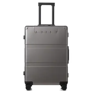 YX13013 מזוודות סגסוגת אלומיניום מלאה עגלה נקבה מתכת עסקית 20 אינץ' מזוודת עלייה למטוס 24 אינץ' עם סיסמת TSA