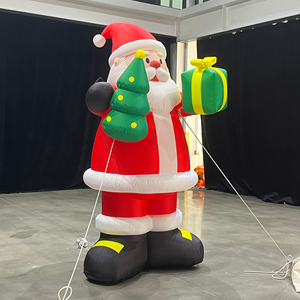 Nuevo diseño inflable Navidad Santa Claus 2M personalizado Blow Up Navidad enorme Navidad inflable dibujos animados Santa con LED - Product Image 2