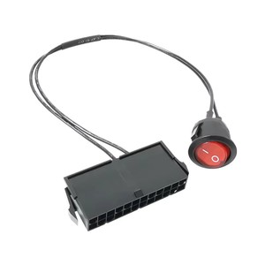 ON/OFF anahtarı ile 24-Pin kadın ATX PSU 24P PC güç kaynağı başlangıç test başlangıç bağlantı kablosu bağlantı hattı - Product Image 1