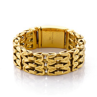 Nouveau bracelet en acier titane style hip-hop rock pour hommes Design creux en forme de V Bracelets à la mode