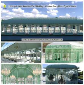 غرفة زجاجية من الحديد المشغول المطروق يدوياً مثالية لحفلات الزفاف والمناسبات، غرفة شمسية عصرية بألواح زجاجية لتجمعات لا تُنسى - Product Image 3