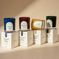 Vente en gros de bougies parfumées à la cire de soja écologiques sans fumée avec mèche en bois, personnalisées, pour la décoration de la maison, boîte cadeau