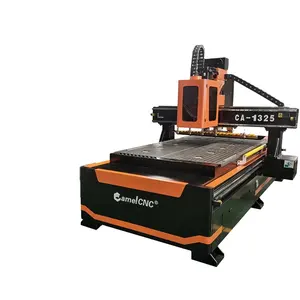 1325 atc CNC router with automatic tool change in straight row is used for woodworking furniture processing and production