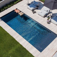 Maison bon marché 8m 10m Carreaux de mosaïque rectangulaires Piscines Piscine extérieure en fibre de verre préfabriquée Grande piscine thermale creusée