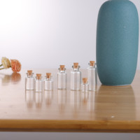 Mini Bouteilles en Verre Transparentes, Bouteilles Décoratives et Souhaits avec Bouchons en Liège pour Mariage, Anniversaire et Fêtes