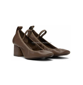 Pumps Derby en peau de mouton à bout carré, originaux, neufs, <span class=keywords><strong>talon</strong></span> empilé de 55 mm, cuir, sandales Mary Jane pour filles, talons carrés de ballerine - Product Image 5