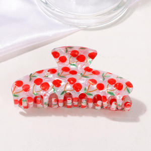 Pinza de Pelo de Plástico con Diseño de Frutas, Accesorios para el Cabello, Pinza de Acrílico para Cabello Grueso, Venta al Por Mayor - Product Image 6