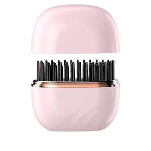 Portable Mini Wireless Home Hotel Hair Straightener Anti-Static Negative Ion NEW Safety Design Travel-friendly Nylon Brush - Product Image 1