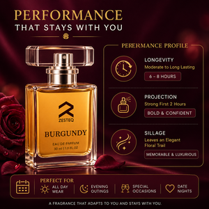 Parfum Zesteq Bourgogne pour Femme 30 ml Eau de Parfum Liquide Longue Durée Rose Miel Vanille Floral Élégant Usage Quotidien Coffret Cadeau - Product Image 1