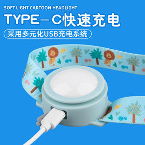 Lampe frontale pour enfants avec design lapin et ours, lumière LED pour usage extérieur, corps en plastique léger et durable, autonomie de 4 heures - Product Image 3