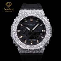 Montre Hip Hop en Argent 925 et Moissanite Personnalisée, Style Iced Out, pour Hommes – Accessoire de Mode Urbain Tendance – Vente Flash