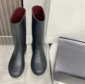 Luxury Designer Womens Genuine Leather Ankle Mid Calf Boots Rubber Outsole Waterproof Slide Solid Summer Spring <b>High</b> Quality - Product Image 5