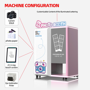 สนับสนุนการปรับแต่งด้วยตัวเอง Photobooth <span class=keywords><strong>purikura</strong></span> สำเร็จรูปพร้อมกล้องในตัวสีชมพู - Product Image 2