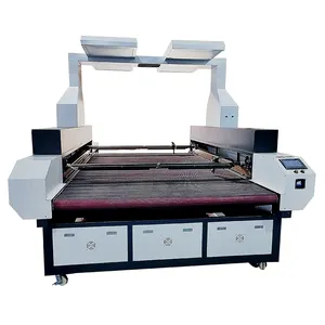 Double heads large format laser cutting machine 1800x2500mm Camara High Precision 150W auto feeding garment sublimation fabric