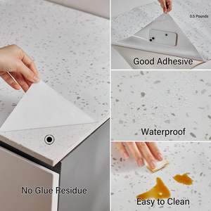 ORON <span class=keywords><strong>DECO</strong></span> Autocollant en marbre <span class=keywords><strong>gris</strong></span> Vinyle <span class=keywords><strong>blanc</strong></span> brillant PVC Autocollant mural auto-adhésif Rouleaux Imperméable Autocollants muraux <span class=keywords><strong>de</strong></span> cuisine Décoration intérieure - Product Image 6